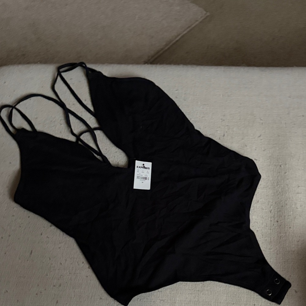 Express Black Strappy Bodysuit